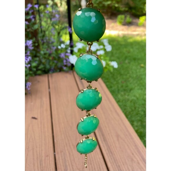 Acrylic Emerald Green Statement Bracelet, Gold Tone, up to 8.5 inches - Picture 2 of 8